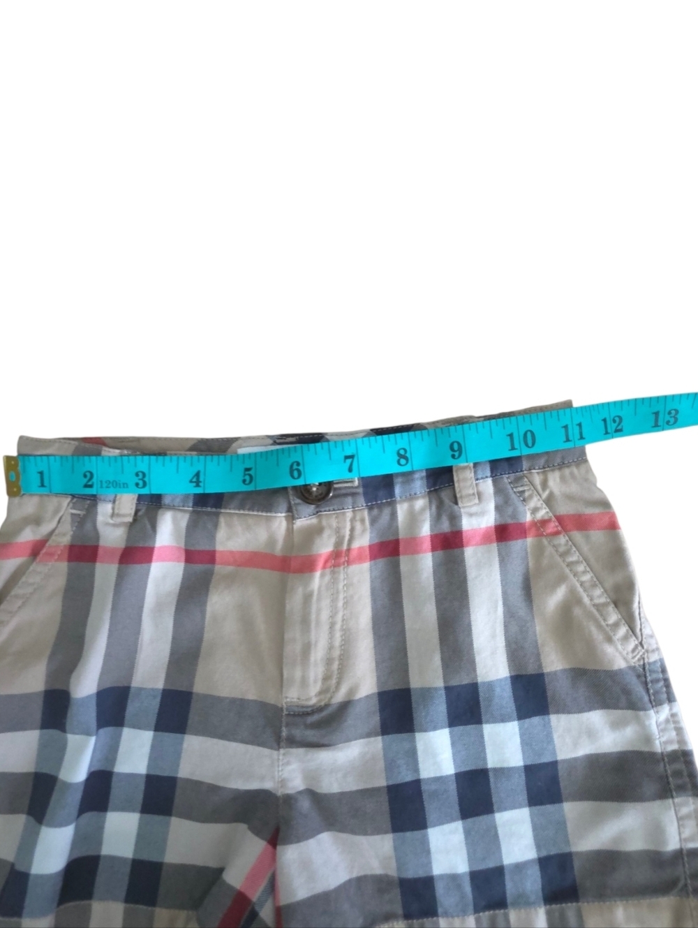 Burberry Kids Novacheck Print Beige and Black Plaid Shorts Sz 6Y - Picture 6 of 14